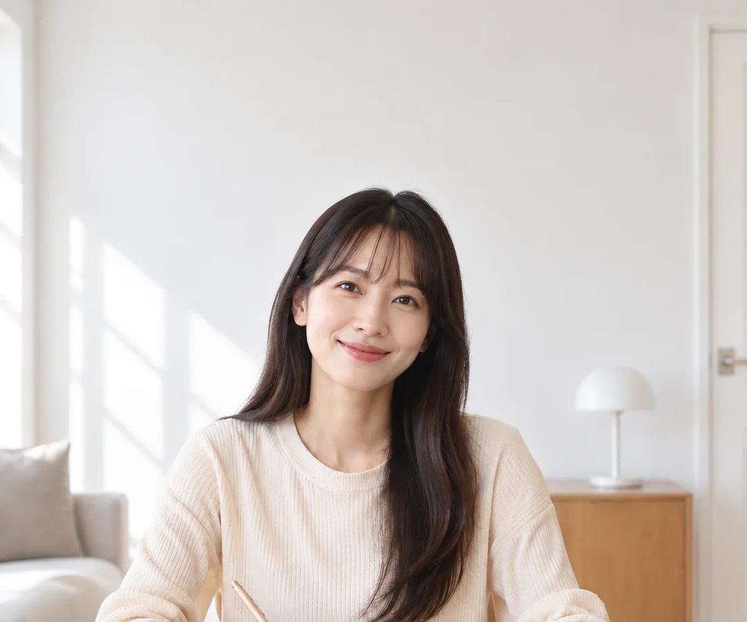 작업복을 입고 밝게 웃는 사장님